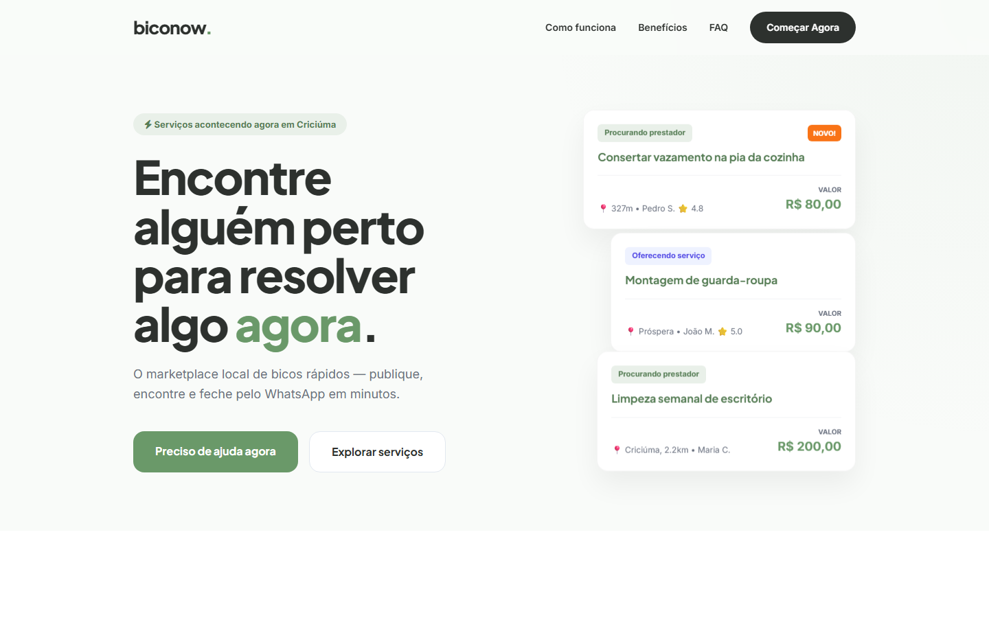 Header do projeto Biconow